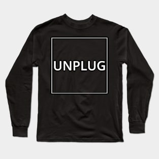 UNPLUG Classic Black And White Square Design Long Sleeve T-Shirt